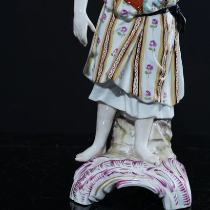 18th Century KPM Berlin Porcelain Woman with pear in hand figure - Estate Fresh Austin