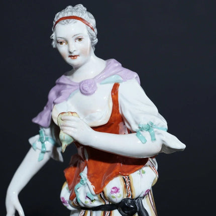 18th Century KPM Berlin Porcelain Woman with pear in hand figure - Estate Fresh Austin