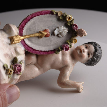 18th century Porcelain Cherub with applied Florals Possibly Capodimonte - Estate Fresh Austin