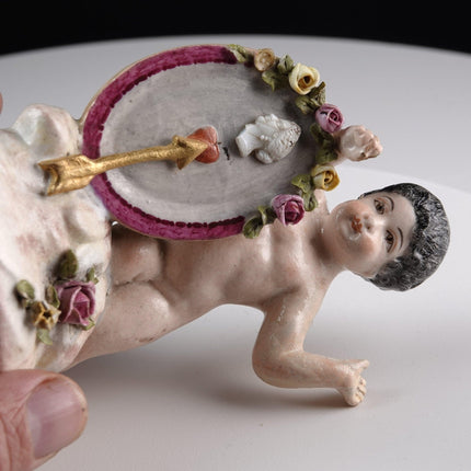 18th century Porcelain Cherub with applied Florals Possibly Capodimonte - Estate Fresh Austin