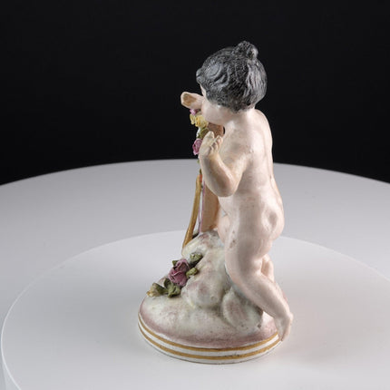 18th century Porcelain Cherub with applied Florals Possibly Capodimonte - Estate Fresh Austin