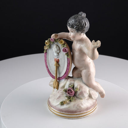 18th century Porcelain Cherub with applied Florals Possibly Capodimonte - Estate Fresh Austin