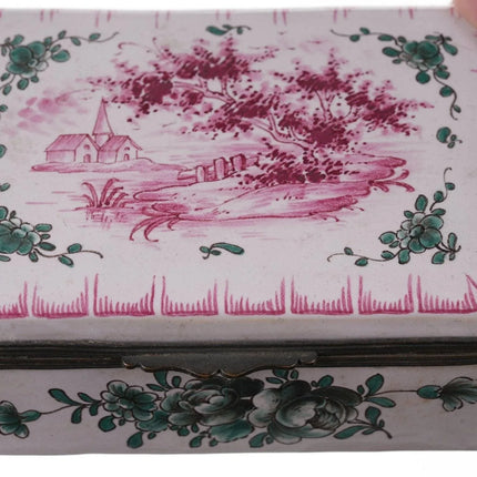 18th Century Sceaux French faience box - Estate Fresh Austin