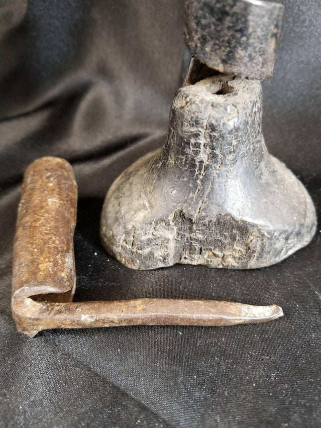 18th Century Spiraled Iron Candlestick and a 1700's Iron Wall Candle Spike - Estate Fresh Austin