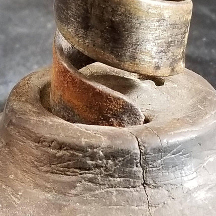 18th Century Spiraled Iron Candlestick with Impressed Makers Mark - Estate Fresh Austin