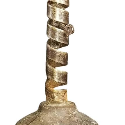 18th Century Spiraled Iron Candlestick with Impressed Makers Mark - Estate Fresh Austin