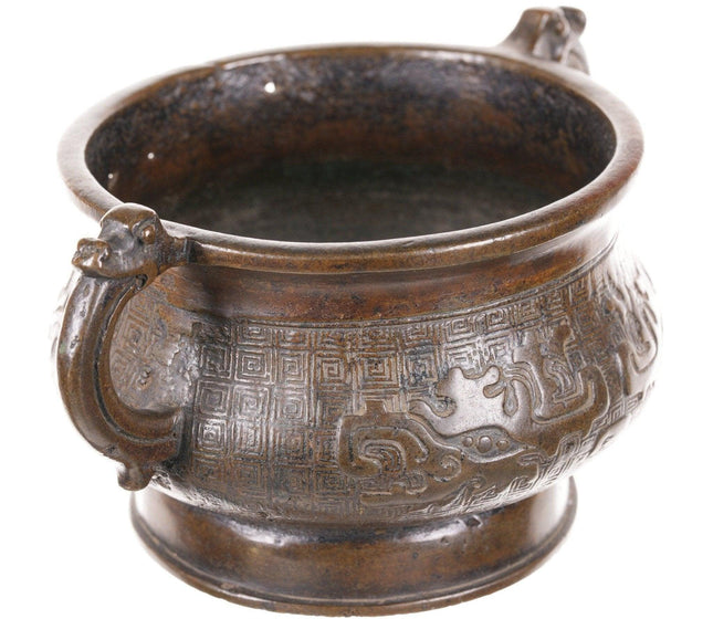 18th Century Xuande Marked Archaistic Chinese Bronze Censer - Estate Fresh Austin