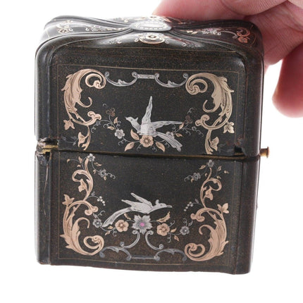 18th/19th century 9ct gold /sterling inlaid Tortoise Shell Etui Traveling perfum - Estate Fresh Austin