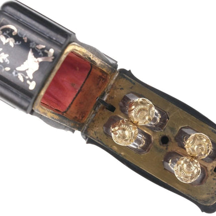 18th/19th century 9ct gold /sterling inlaid Tortoise Shell Etui Traveling perfum - Estate Fresh Austin