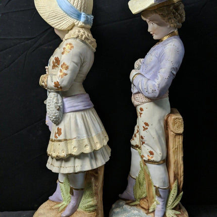 19" c1905 Royal Rudolstadt Bisque Boy/Girl Figure Pair - Estate Fresh Austin