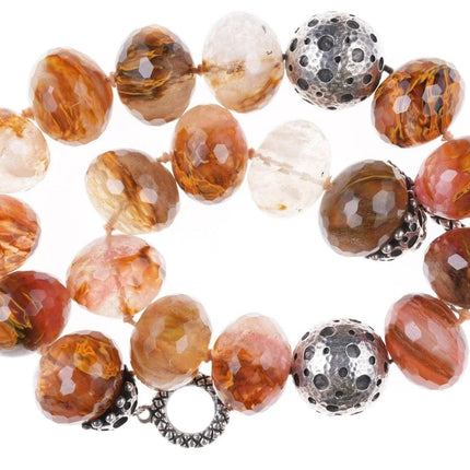 19" Dian Malouf Large beaded crystals and sterling necklace - Estate Fresh Austin