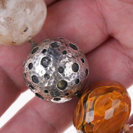 19" Dian Malouf Large beaded crystals and sterling necklace - Estate Fresh Austin