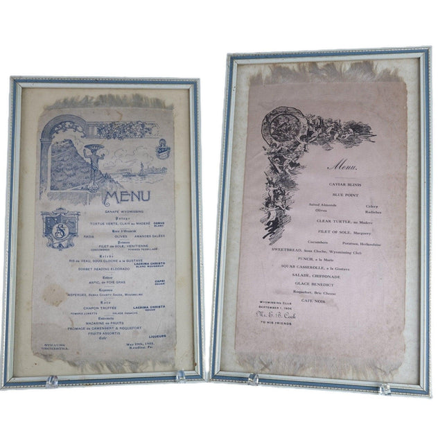 1905 Silk Menus from Reading PA Wyomissing Club - Estate Fresh Austin