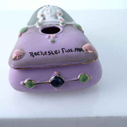 1906 Rochester Fair Schafer & Vater Egyptian Revival Jeweled Hair Receiver - Estate Fresh Austin