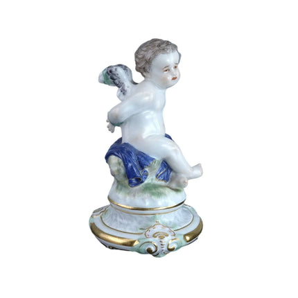 1910 Meissen Figure of Cherub with Wings and Hands Bound - Estate Fresh Austin