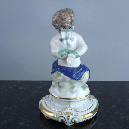 1910 Meissen Figure of Cherub with Wings and Hands Bound - Estate Fresh Austin