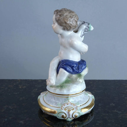 1910 Meissen Figure of Cherub with Wings and Hands Bound - Estate Fresh Austin