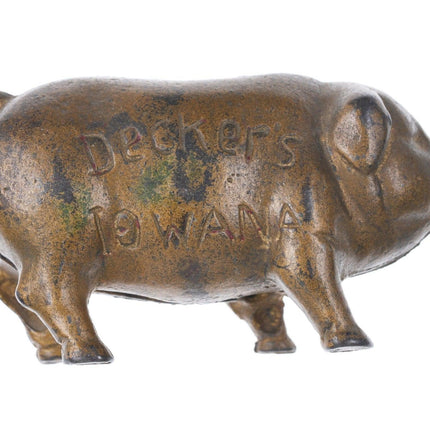 1910's Decker's Iowana Cast Iron Pig Still Bank - Estate Fresh Austin