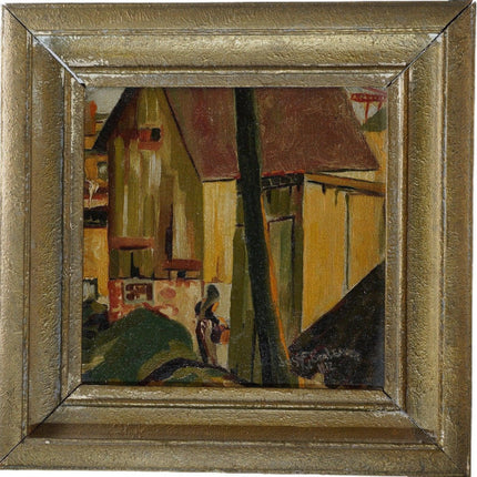 1912 Josef J Brabender Impressionism Oil on Board - Estate Fresh Austin