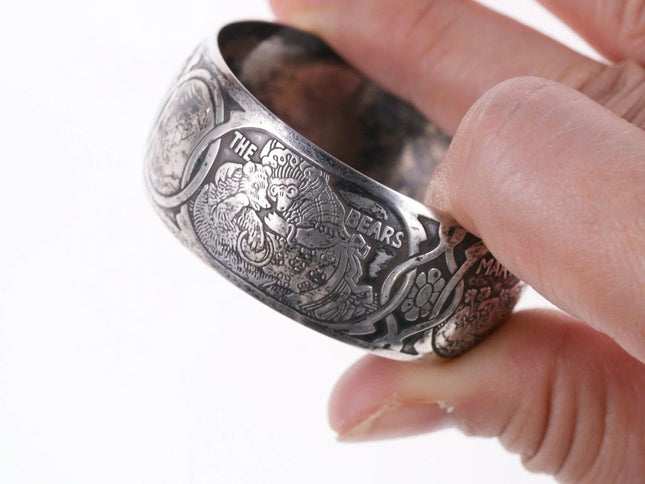 1920 William B. Kerr sterling silver napkin ring Childrens nursery rhymes - Estate Fresh Austin