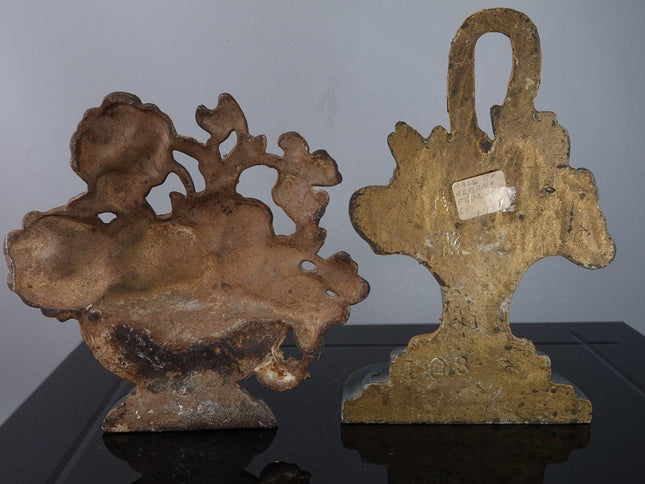 1920's 2 Flower basket doorstops Hubley and Albany factory - Estate Fresh Austin