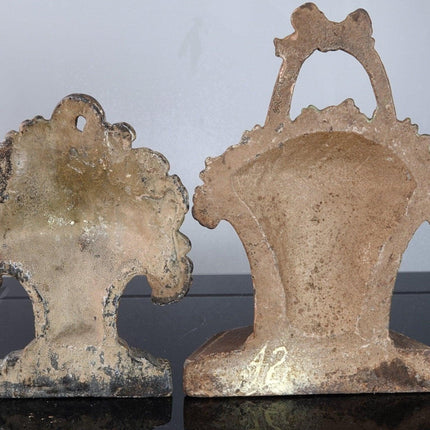 1920's 2 Small flower basket doorstops - Estate Fresh Austin