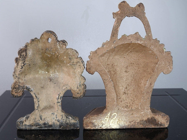 1920's 2 Small flower basket doorstops - Estate Fresh Austin