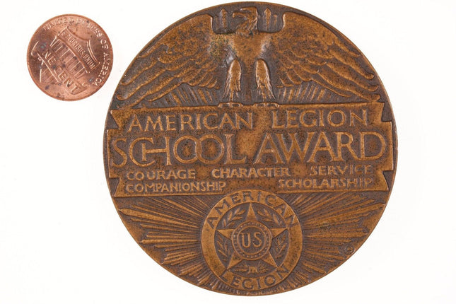 1920's American Legion School Award For and Country Bronze medal - Estate Fresh Austin
