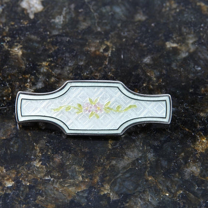 1920's Art deco Guilloche enamel Watson Sterling Genuine Cloisonné Brooch pin - Estate Fresh Austin