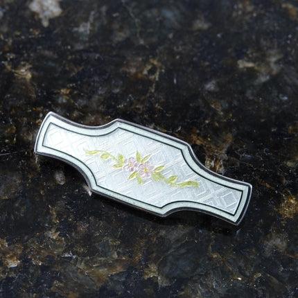 1920's Art deco Guilloche enamel Watson Sterling Genuine Cloisonné Brooch pin - Estate Fresh Austin