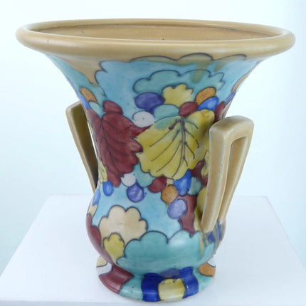 1920's Awaji Japanese Deco Art Pottery Vase Tubelined Squeezbag Decoration in th - Estate Fresh Austin