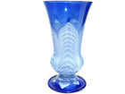 1920's Durand Blue Opalescent Pulled Feather Parfait - Estate Fresh Austin