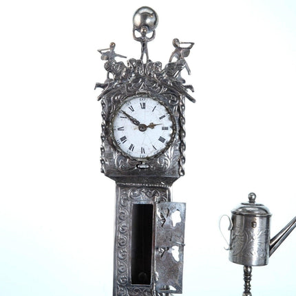 1920's Dutch 800 Silver Dollhouse Miniatures Birdcage, tall cased clock, windmil - Estate Fresh Austin