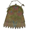 1920's German Art Deco Mesh Handbag with enamel frame - Estate Fresh Austin