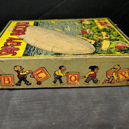 1920's Halsam Wood Safety Blocks Zeppelin Toy In Box - Estate Fresh Austin