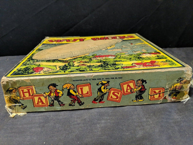 1920's Halsam Wood Safety Blocks Zeppelin Toy In Box - Estate Fresh Austin