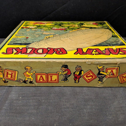 1920's Halsam Wood Safety Blocks Zeppelin Toy In Box - Estate Fresh Austin