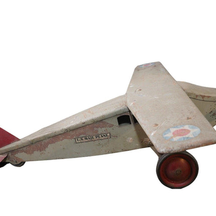 1920's Huge Antique Steel Airplane Toy US Mail Plane - Estate Fresh Austin