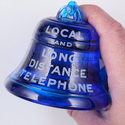 1920's Missouri and Kansas Telephone Company Blue Bell Paperweight - Estate Fresh Austin