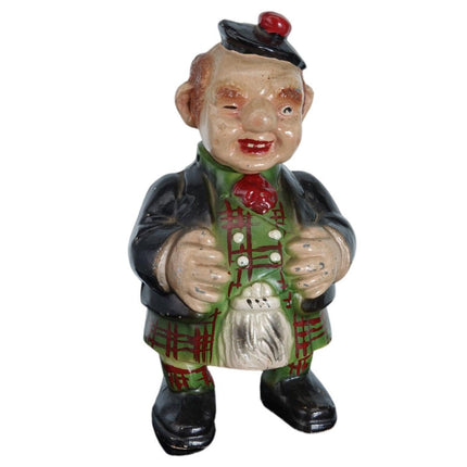 1920's Scotsman Nodder Mechanical Bank cold painted Aluminum - Estate Fresh Austin