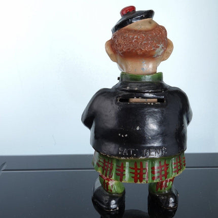 1920's Scotsman Nodder Mechanical Bank cold painted Aluminum - Estate Fresh Austin