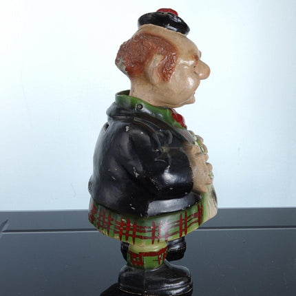 1920's Scotsman Nodder Mechanical Bank cold painted Aluminum - Estate Fresh Austin