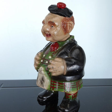 1920's Scotsman Nodder Mechanical Bank cold painted Aluminum - Estate Fresh Austin