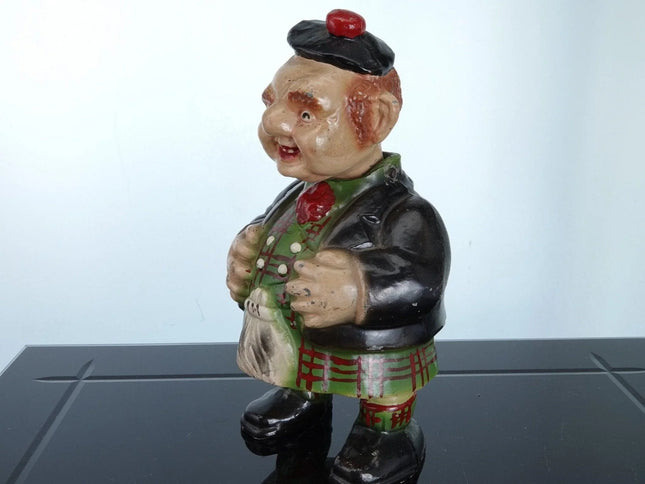 1920's Scotsman Nodder Mechanical Bank cold painted Aluminum - Estate Fresh Austin