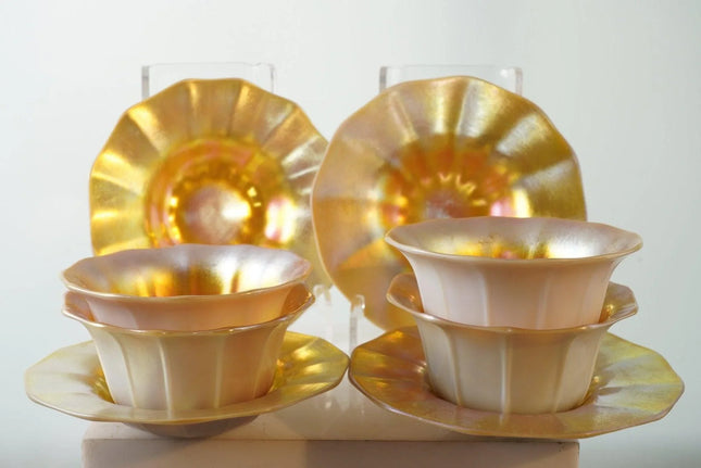 1920's Steuben Aurene Calcite bowls and underplates - Estate Fresh Austin