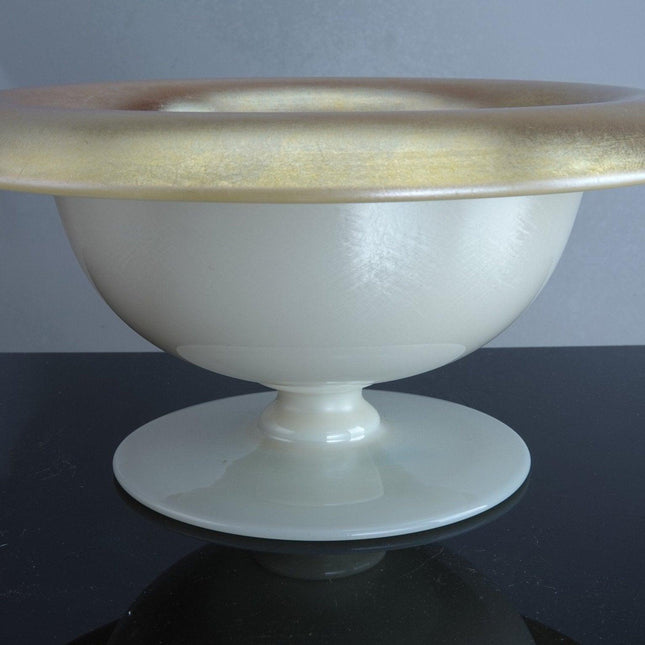 1920's Steuben Gold Aurene Calcite Compote - Estate Fresh Austin