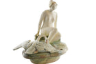 1920's Weller Art Nouveau woman flower frog with swan - Estate Fresh Austin