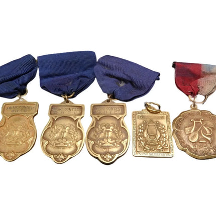 1927-1929 Black Hills University B.H.T.C. South Dakota Flute Band Medals Univers - Estate Fresh Austin
