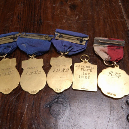 1927-1929 Black Hills University B.H.T.C. South Dakota Flute Band Medals Univers - Estate Fresh Austin