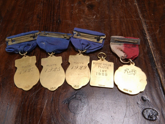 1927-1929 Black Hills University B.H.T.C. South Dakota Flute Band Medals Univers - Estate Fresh Austin